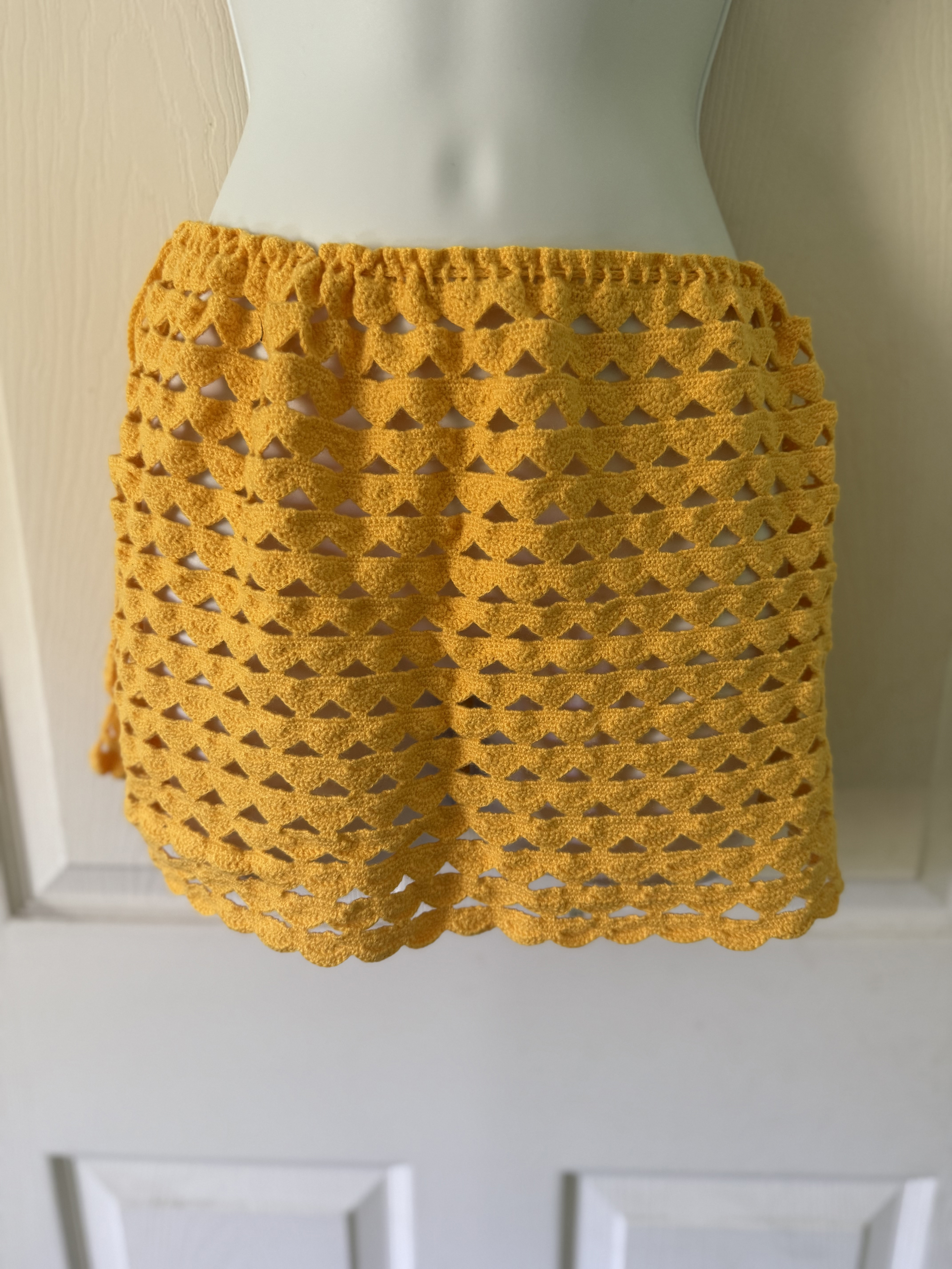 Crochet Yellow Beach Skirt